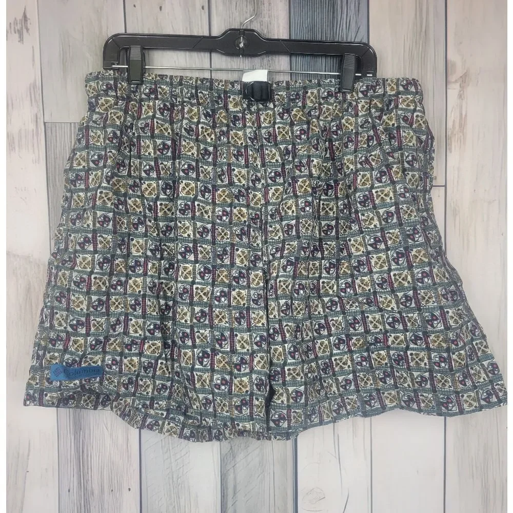 Vintage 90s Columbia Swim Trunks Abstract Print Size XL